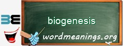 WordMeaning blackboard for biogenesis